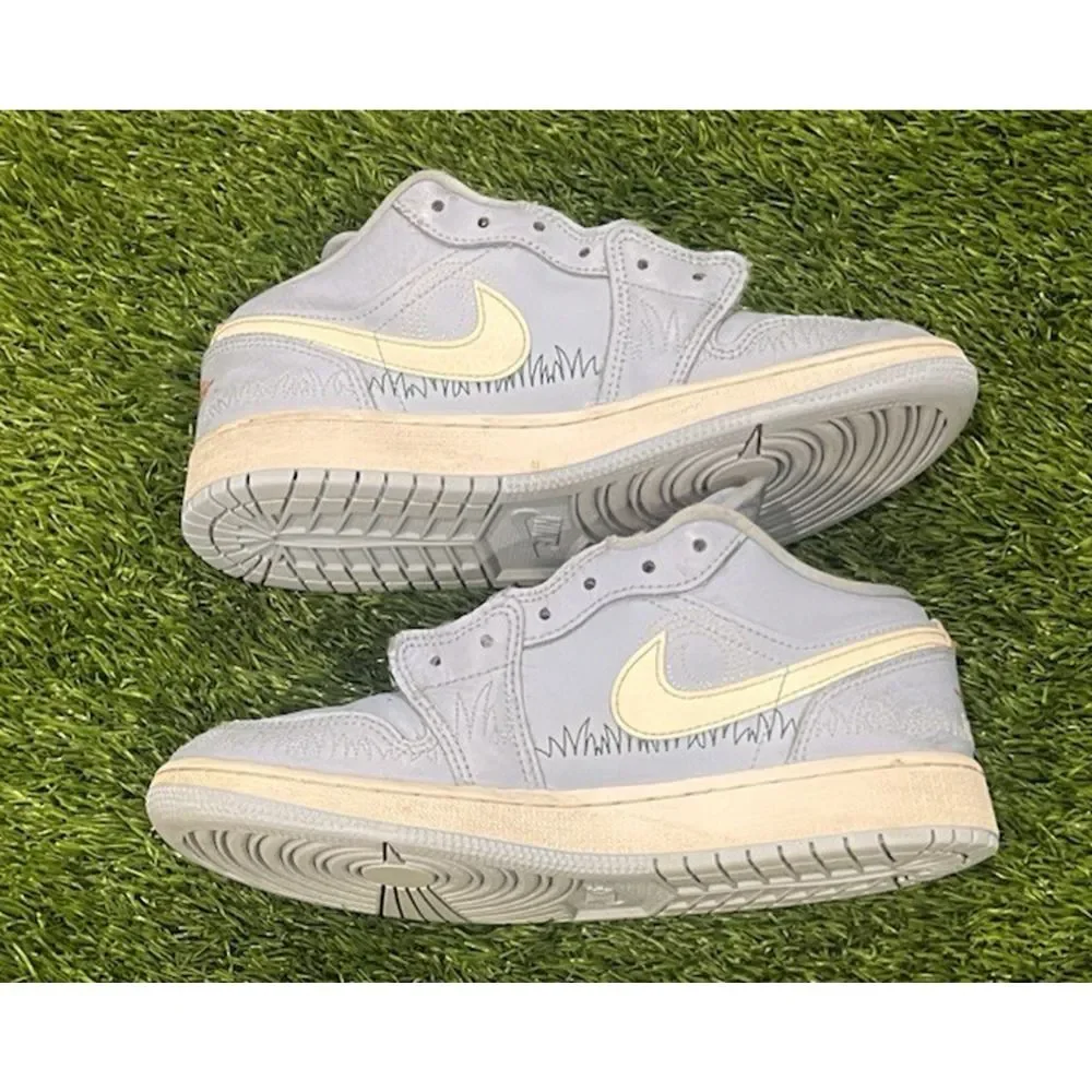 Nike Air Jordan 1 Low SE Blue Stitch White Green Red DO8227-400 4.5Y